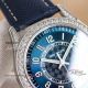 Best replica Patek Philippe silver diamond case blue leather strap watch (3)_th.jpg